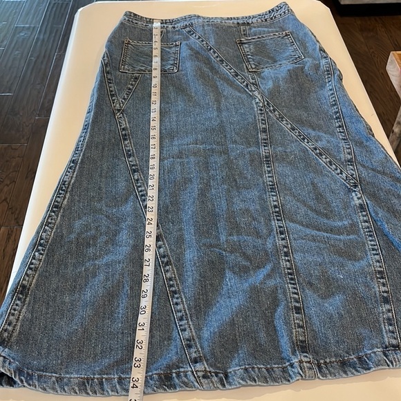 Putumayo Denim Maxi Asymmetrical Skirt Size 8 - Picture 13 of 16